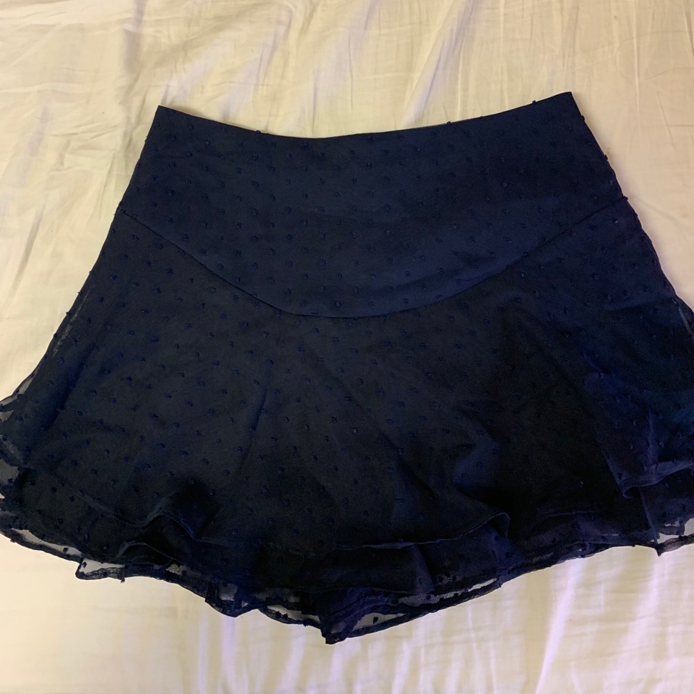 Sugar + Lips Navy Blue Flowy Layered Skort